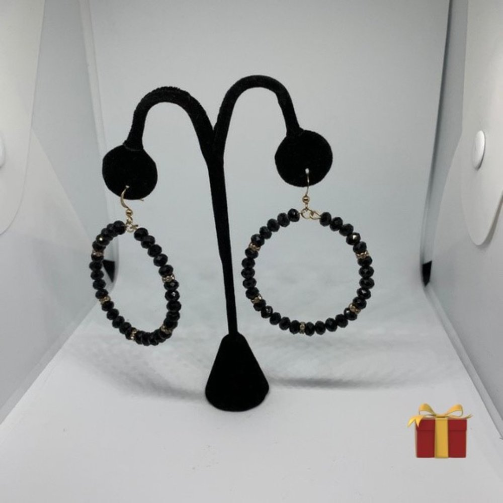 Black stone earrings
